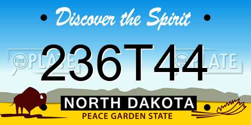236T44 North Dakota License Plate