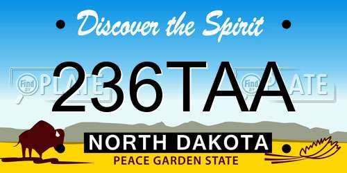 236TAA North Dakota License Plate
