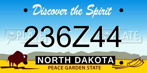 236Z44 North Dakota License Plate