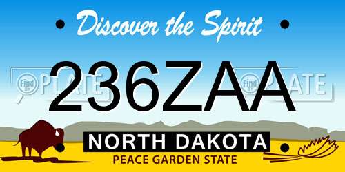 236ZAA North Dakota License Plate