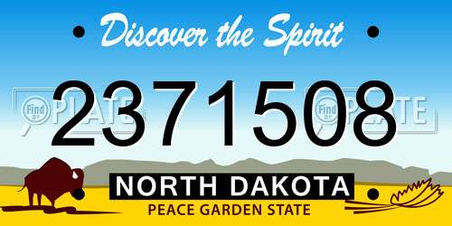2371508 North Dakota License Plate