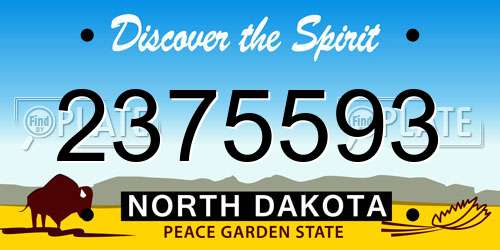 2375593 North Dakota License Plate