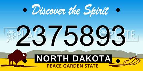 2375893 North Dakota License Plate