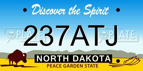 237ATJ North Dakota License Plate