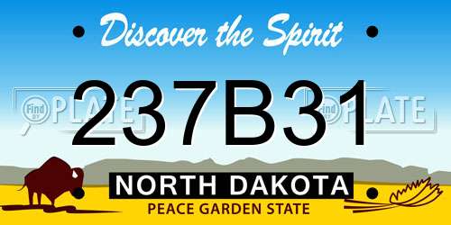 237B31 North Dakota License Plate