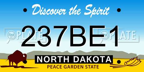 237BE1 North Dakota License Plate