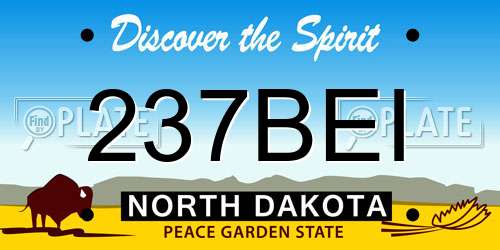 237BEI North Dakota License Plate