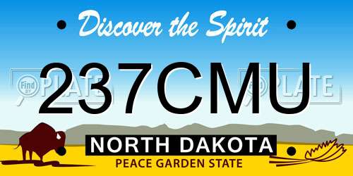 237CMU North Dakota License Plate