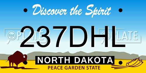 237DHL North Dakota License Plate