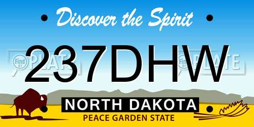 237DHW North Dakota License Plate