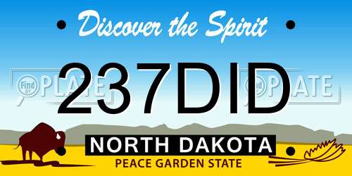 237DID North Dakota License Plate