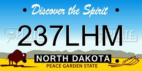 237LHM North Dakota License Plate