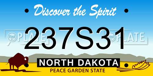 237S31 North Dakota License Plate
