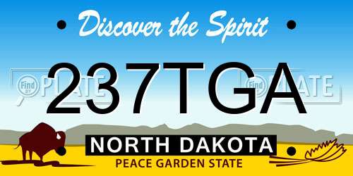 237TGA North Dakota License Plate