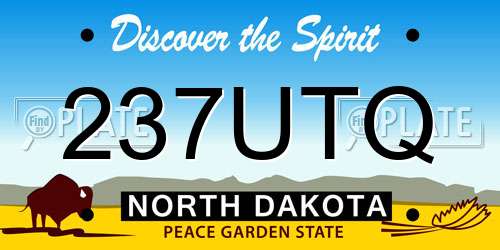 237UTQ North Dakota License Plate
