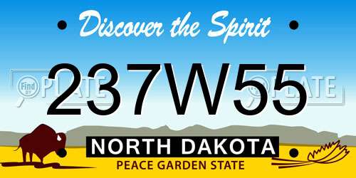 237W55 North Dakota License Plate