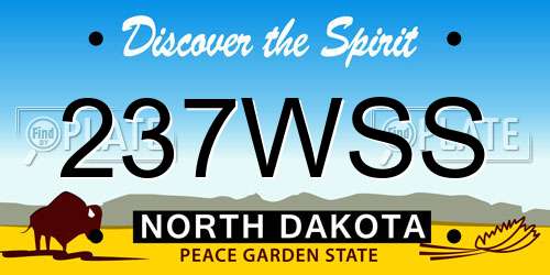 237WSS North Dakota License Plate