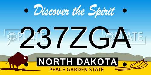 237ZGA North Dakota License Plate