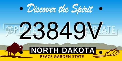 23849V North Dakota License Plate