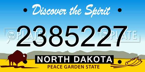 2385227 North Dakota License Plate