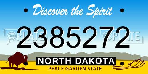 2385272 North Dakota License Plate