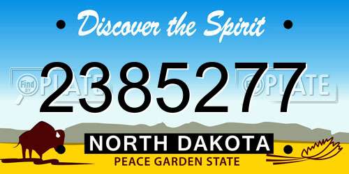 2385277 North Dakota License Plate
