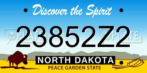23852Z2 North Dakota License Plate