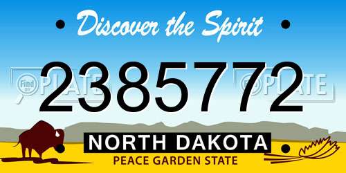 2385772 North Dakota License Plate