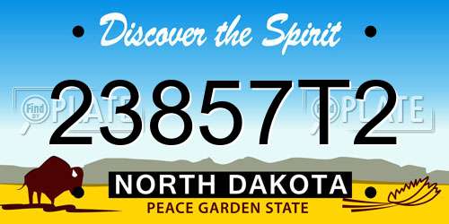23857T2 North Dakota License Plate