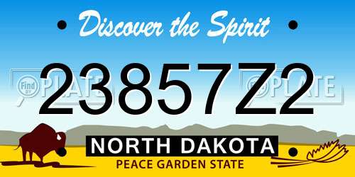 23857Z2 North Dakota License Plate