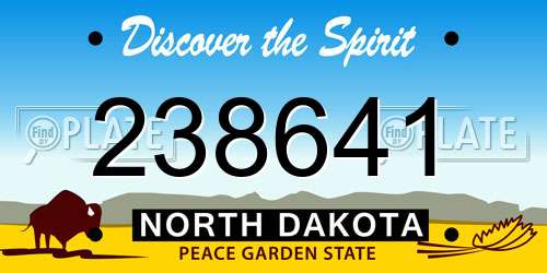 238641 North Dakota License Plate