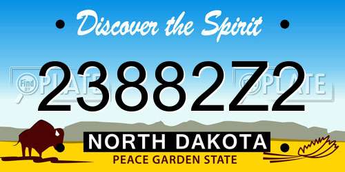 23882Z2 North Dakota License Plate