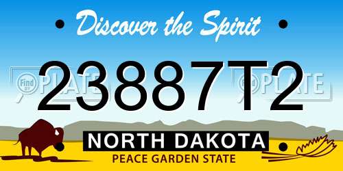 23887T2 North Dakota License Plate