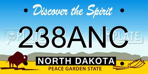 238ANC North Dakota License Plate