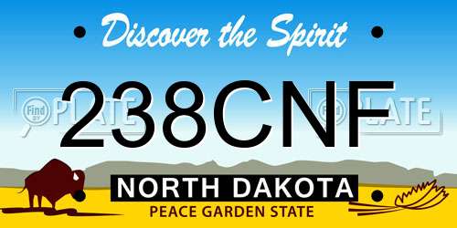 238CNF North Dakota License Plate