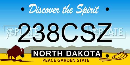 238CSZ North Dakota License Plate