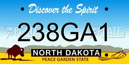 238GA1 North Dakota License Plate