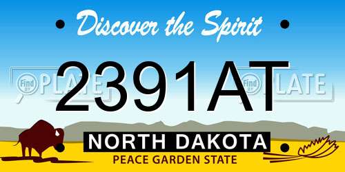 2391AT North Dakota License Plate