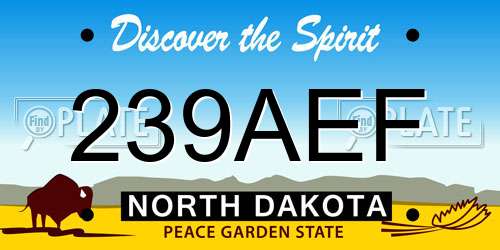 239AEF North Dakota License Plate