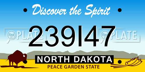 239I47 North Dakota License Plate