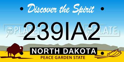 239IA2 North Dakota License Plate
