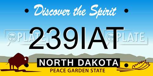 239IAT North Dakota License Plate