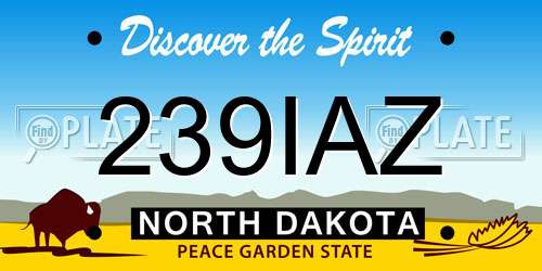 239IAZ North Dakota License Plate
