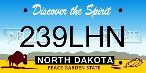 239LHN North Dakota License Plate