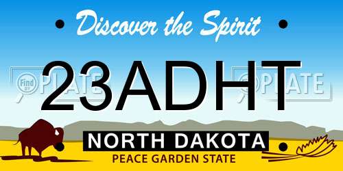 23ADHT North Dakota License Plate