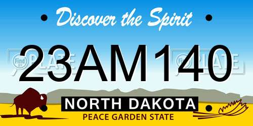 23AM140 North Dakota License Plate
