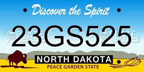 23GS525 North Dakota License Plate