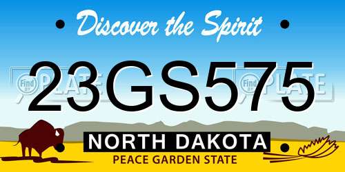 23GS575 North Dakota License Plate
