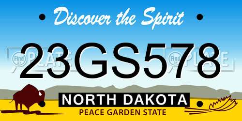 23GS578 North Dakota License Plate