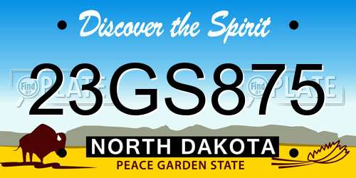 23GS875 North Dakota License Plate